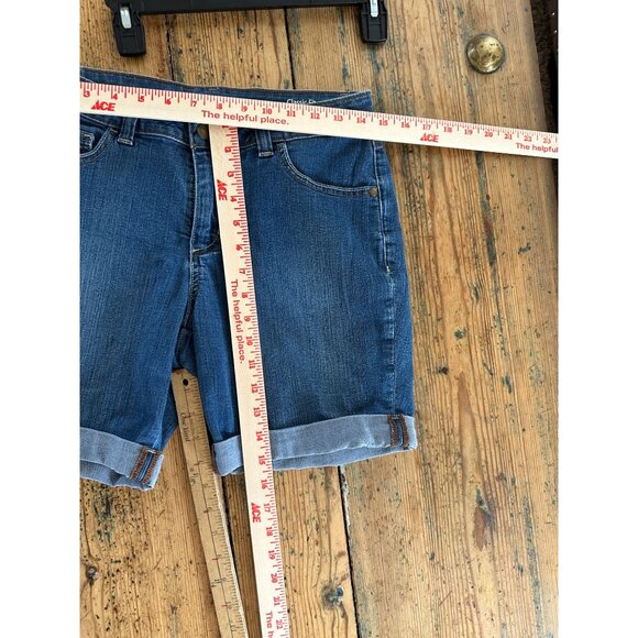 Croft & Barrow‎ Womens Blue Bermuda 4 Shorts cuffed button zipper cotton - Picture 5 of 6